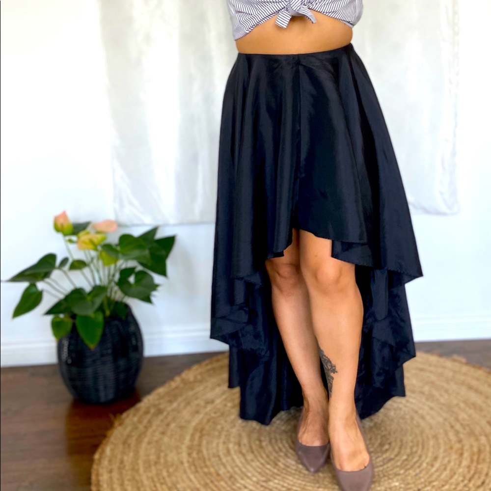 High low Black Skirt